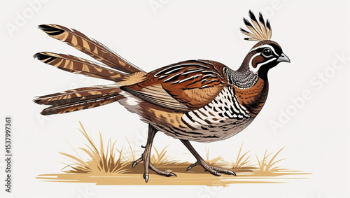pheasant bird on white
