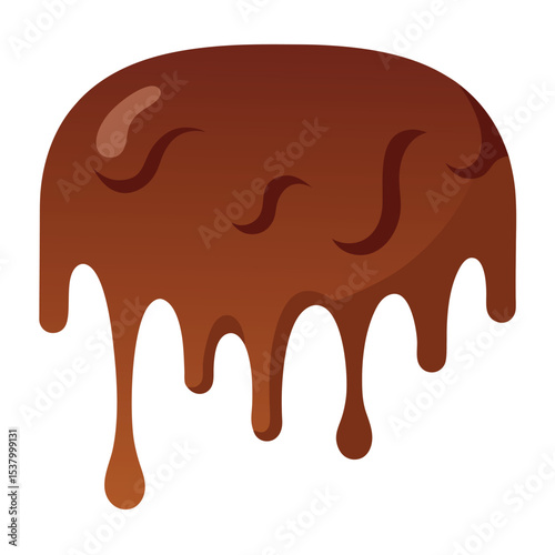 Realistic Dripping Brown Chocolate Illustration Cocoa Dessert Sweet Confection Art
