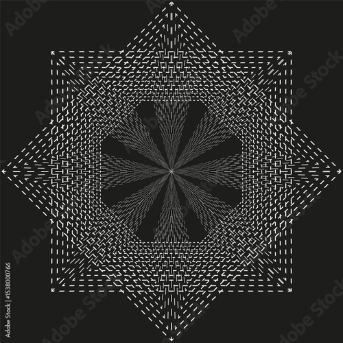 Diamond dot icon. Centered geometric shape. Abstract black figure. Vector symmetric form.