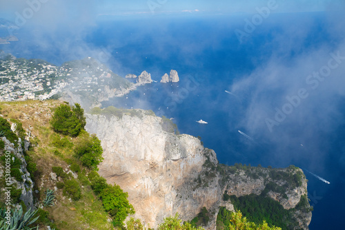 Capri, Italien,Insel,  Monte Solaro, Gipfel, Panorama, Wolken, Europa, Reisen, 