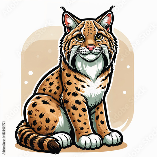 Bobcat cartoon vector illustration isolated