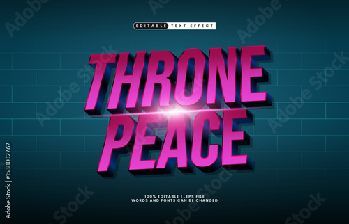 throne peace editable text effect with a knight and king text effect