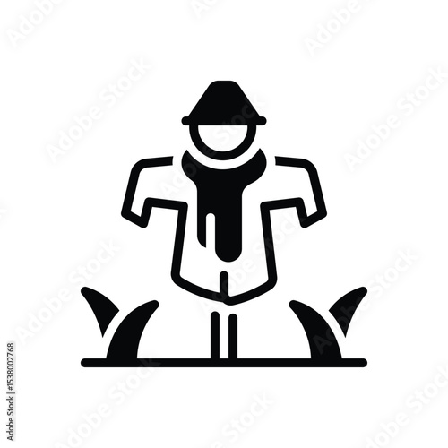 Black solid icon for scarecrow