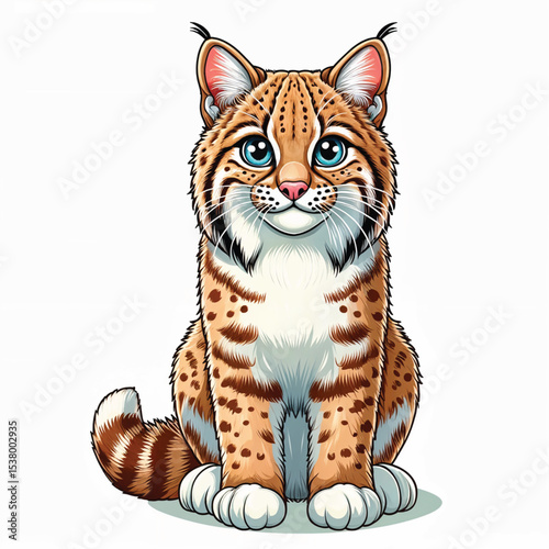 Bobcat cartoon vector illustration isolated