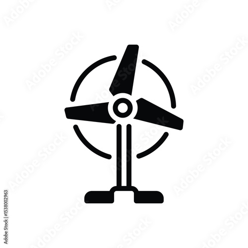 Black solid icon for turbine