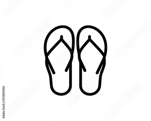 flip flop logo iocn line art vector outline