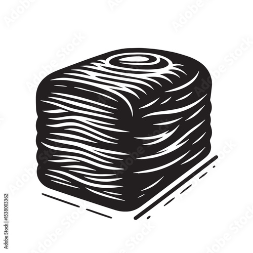 Black Meatloaf Silhouette Vector, High Quality Illustration on White Background
