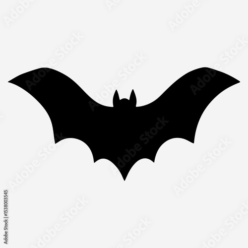 Halloween bat icon silhouette  vector design isolated on white background.