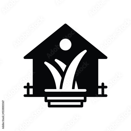 Black solid icon for greenhouse