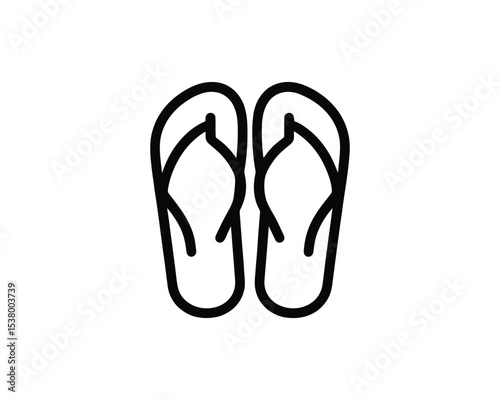 flip flop logo iocn line art vector outline