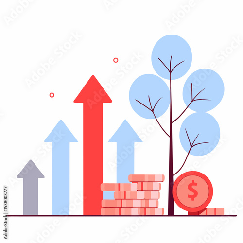 Financial Growth and Investment Return: Depicting Economic Prosperity, Business Success, Market Trends, and Wealth Accumulation