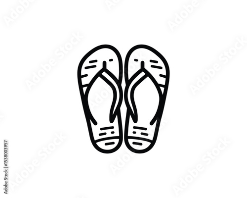 flip flop logo iocn line art vector outline