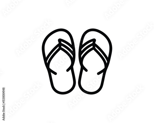 flip flop logo iocn line art vector outline
