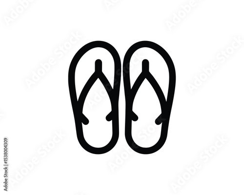 flip flop logo iocn line art vector outline