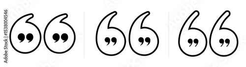 Testimonial template, Quotation mark and symbol, speech punctuation, excerpt commas, double comma. Remark button , Quote, Review, Feedback, rate us, commas on white background, testimonial icon set