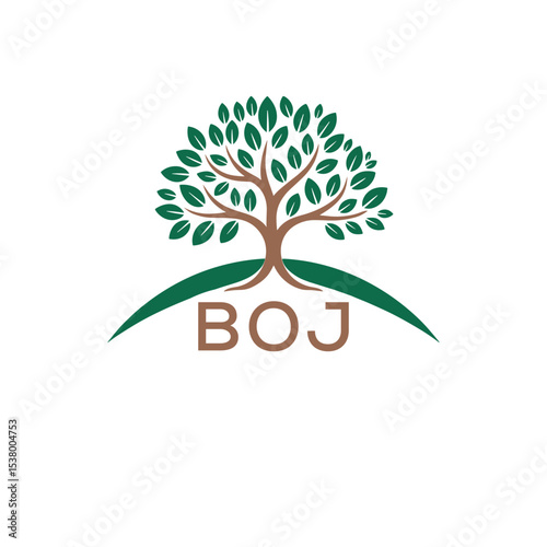 Initial BOJ Letter Linked Logo for business and company identity. Modern BOJ Letter Logo Vector Template with modern trendy golden logo.
