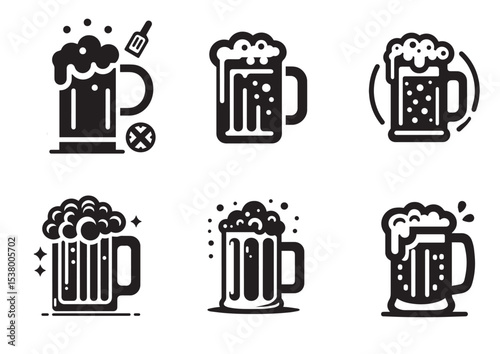 Beer Mug Silhouette Vector, Beer Mug Icon