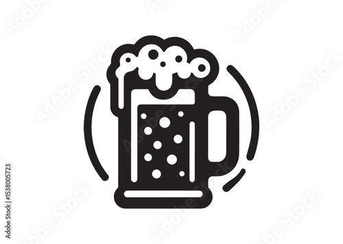 Beer Mug Silhouette Vector, Beer Mug Icon