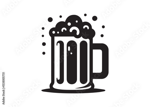 Beer Mug Silhouette Vector, Beer Mug Icon