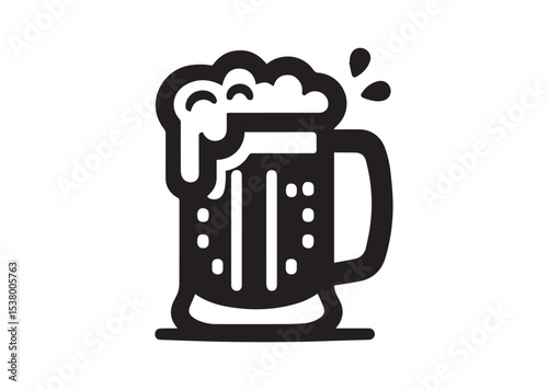 Beer Mug Silhouette Vector, Beer Mug Icon