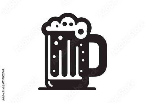 Beer Mug Silhouette Vector, Beer Mug Icon
