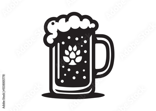 Beer Mug Silhouette Vector, Beer Mug Icon