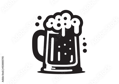 Beer Mug Silhouette Vector, Beer Mug Icon