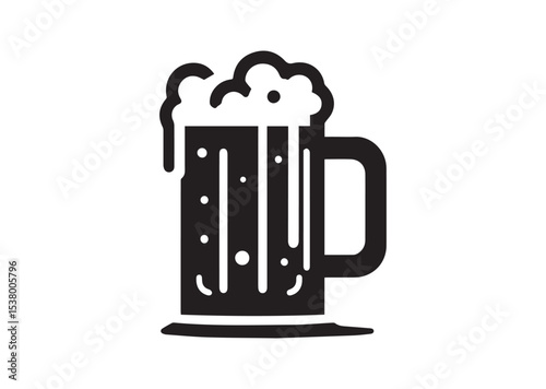 Beer Mug Silhouette Vector, Beer Mug Icon