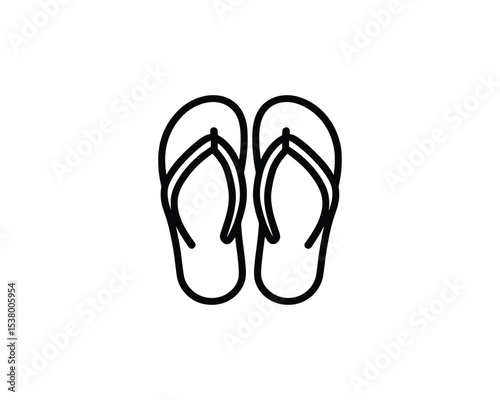 flip flop logo iocn line art vector outline