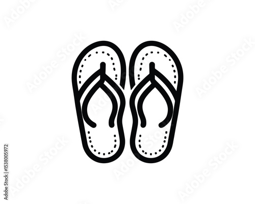 flip flop logo iocn line art vector outline