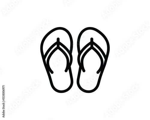 flip flop logo iocn line art vector outline
