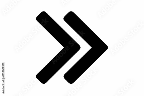 Double Chevron Icon Arrow Symbol Design for Graphics Vector Illustration Modern Interface Element Fast Forward