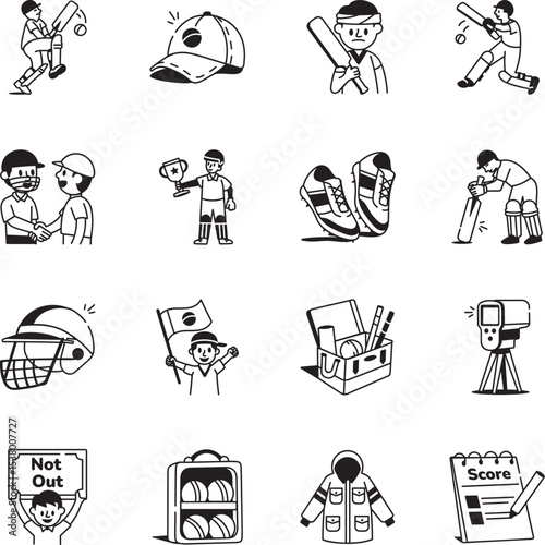Pack of Sports Hand Drawn Style Icons 
