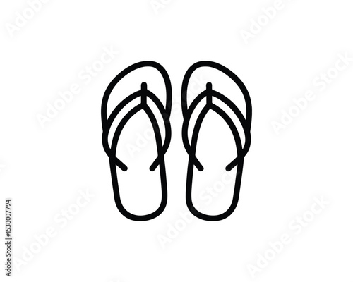 flip flop logo iocn line art vector outline