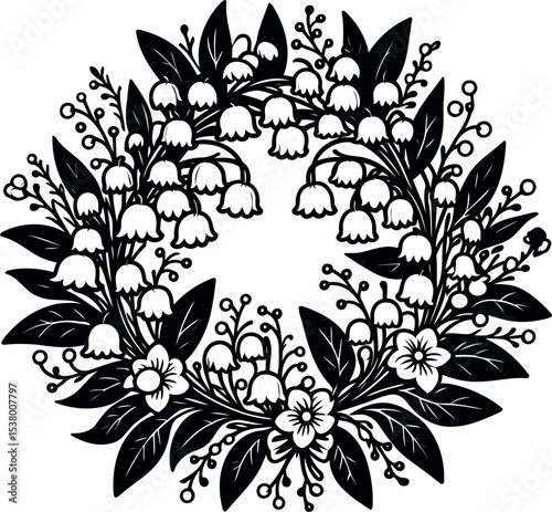 Charming wreaths adorned with Lily of the Valley flowers for all four quarters yearly