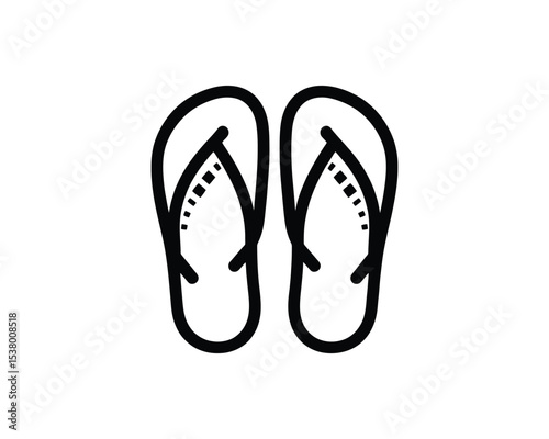 flip flop logo iocn line art vector outline