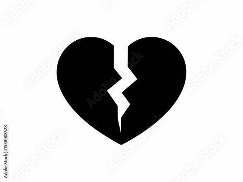 Broken Heart Symbol Illustration Pain Heartbreak Loss Romance Sadness Health Vector Graphic Breakup Feelings