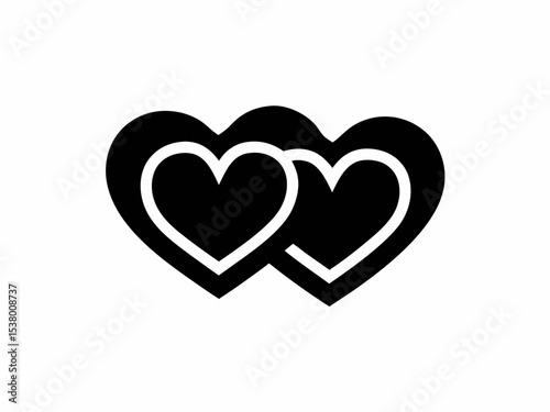 Two Hearts Entwined Love Connection Romance Valentines Affection Togetherness Illustration Clipart Heartfelt