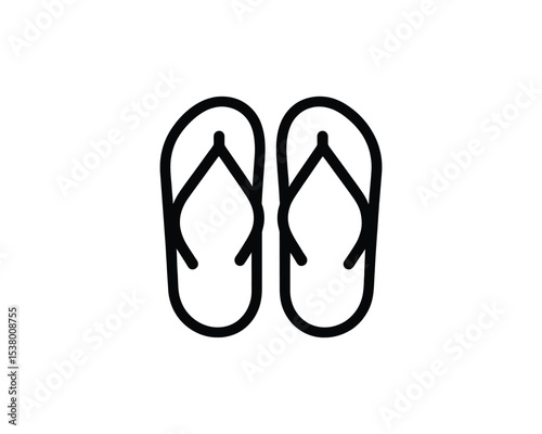 flip flop logo iocn line art vector outline