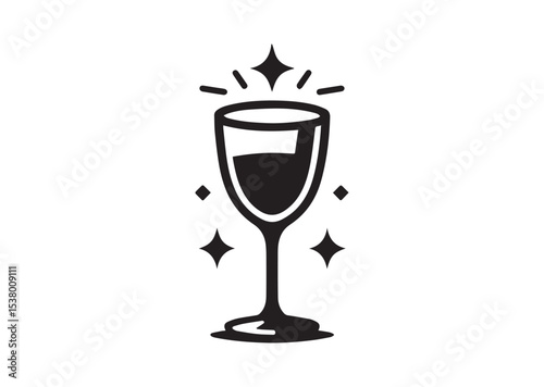 Clink glass Silhouette Vector