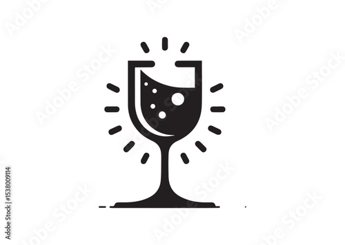Clink glass Silhouette Vector