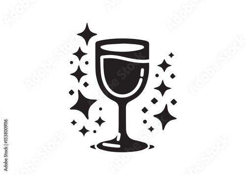 Clink glass Silhouette Vector