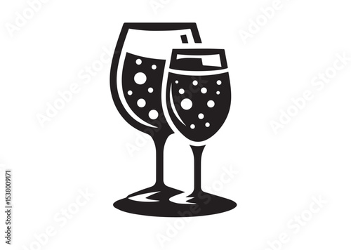 Clink glass Silhouette Vector