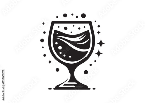 Clink glass Silhouette Vector