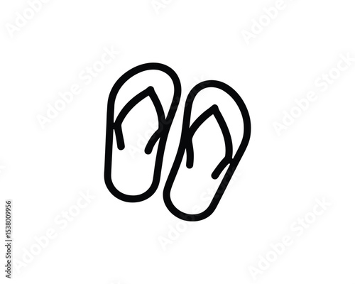 flip flop logo iocn line art vector outline