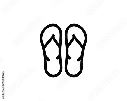 flip flop logo iocn line art vector outline