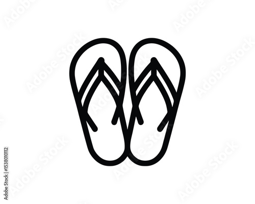 flip flop logo iocn line art vector outline