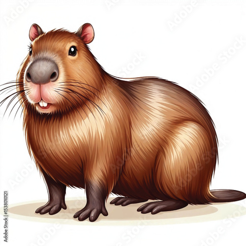 Capybara cartoon vector illustration isolated