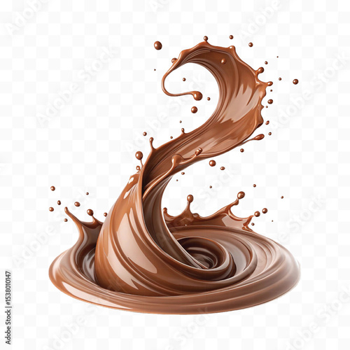 realistic 3d smooth dark chocolate liquid splash in different style 