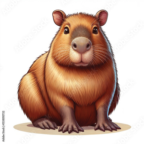 Capybara cartoon vector illustration isolated